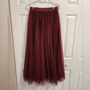 Wine Red Tulle Maxi Skirt NWOT - Fits small-medium